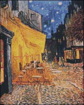 Cafe Terrace at Night Petite Pattern - Click Image to Close