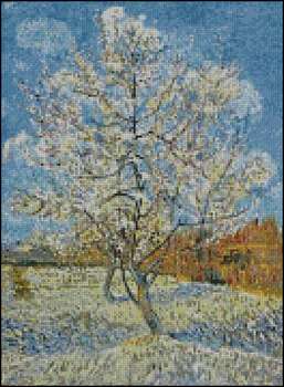 Peach Tree In Bloom Petite Pattern - Click Image to Close