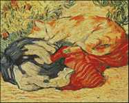 Cats on a Red Cloth
