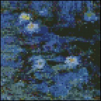 Blue Waterlilies 4x4 - Click Image to Close