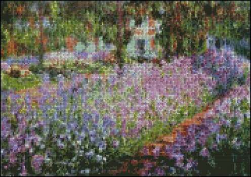 Monet's Garden at Giverny, Irises Petite Pattern - Click Image to Close