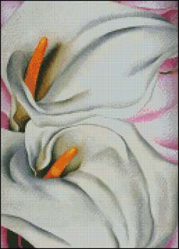 Two Calla Lilies on Pink Petite Pattern - Click Image to Close