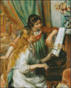 Girls at the Piano Petite Pattern - Click Image to Close