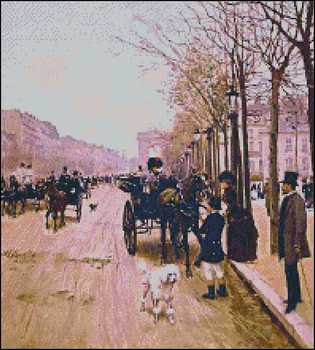 Carriages on the Champs-Elysees - Click Image to Close