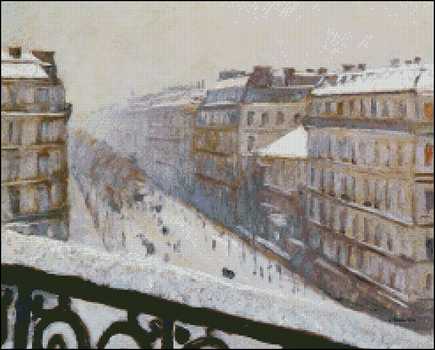 Boulevard Haussmann, Snow - Click Image to Close