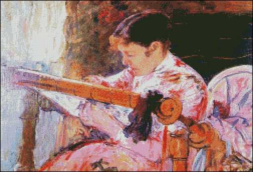 Lydia at the Tapestry Loom - Click Image to Close