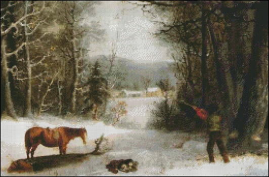 Woodsman in Winter (Detail) - Click Image to Close