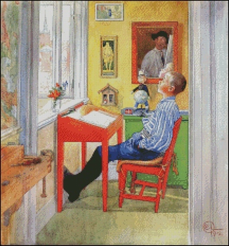 Esbjorn Doing his Homework - Click Image to Close