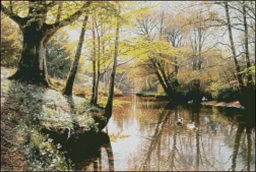 A River Landscape in Springtime - Click Image to Close