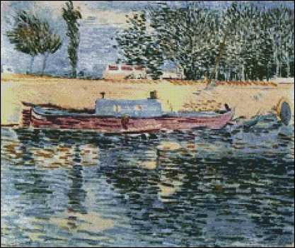 The Banks of the Seine with Boats - Click Image to Close