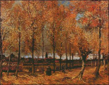 Lane with Poplars - Click Image to Close