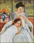 Young Mother Sewing