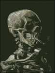 Skull of A Skeleton With Burning Cigarette