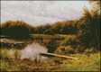 A Boat Moored On A Quiet Lake