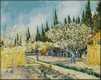 Orchard in Blossom, Bordered by Cypress
